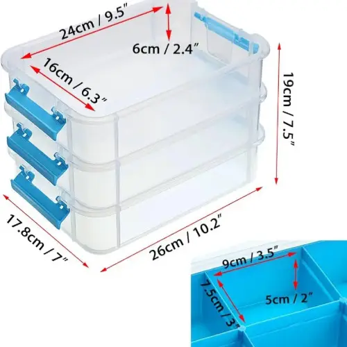 塑料收納盒（多隔層，24 厘米）